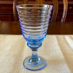 Vintage 1960’s Libbey Sirrus light Blue Wine water glass Gobblet